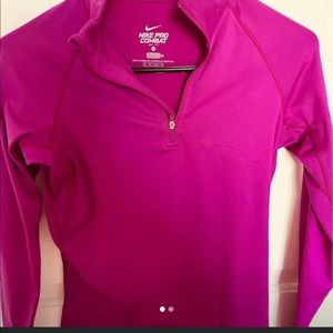 Magenta Nike Pro Combat 1/4 zip workout jacket Women’s  XS Gym